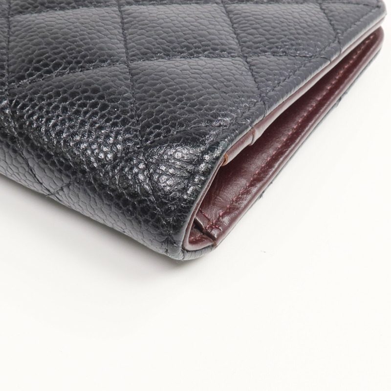 CHANEL 牛皮皮革Long Wallet金扣長錢包-16