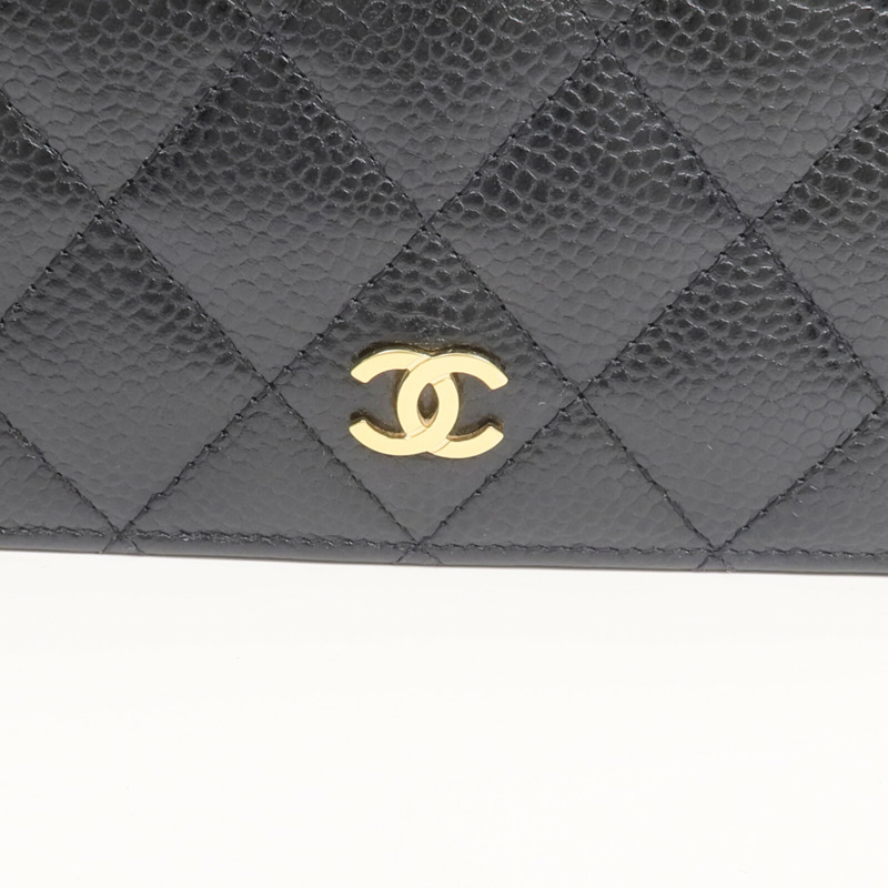 CHANEL 牛皮皮革Long Wallet金扣長錢包-17