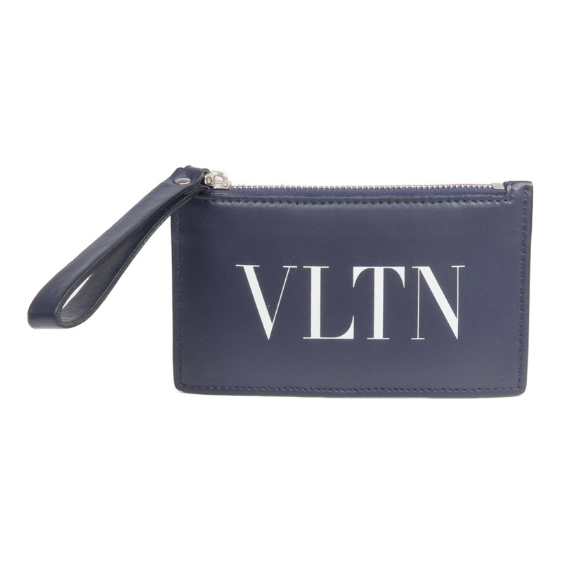 Valentino 牛皮皮革Card Case銀扣卡片套-0