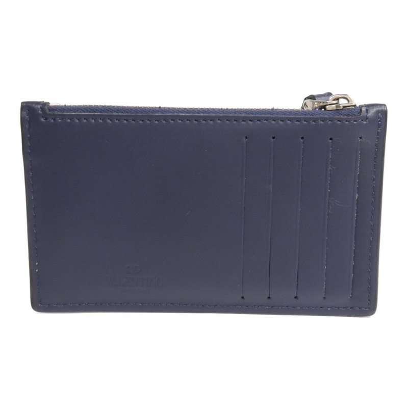 Valentino 牛皮皮革Card Case銀扣卡片套-1
