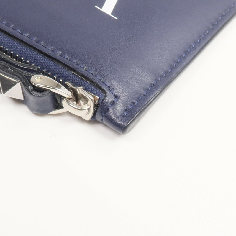 Valentino 牛皮皮革Card Case銀扣卡片套-9