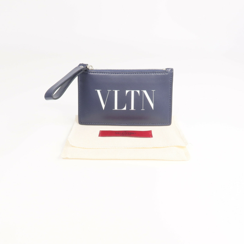 Valentino 牛皮皮革Card Case銀扣卡片套-13