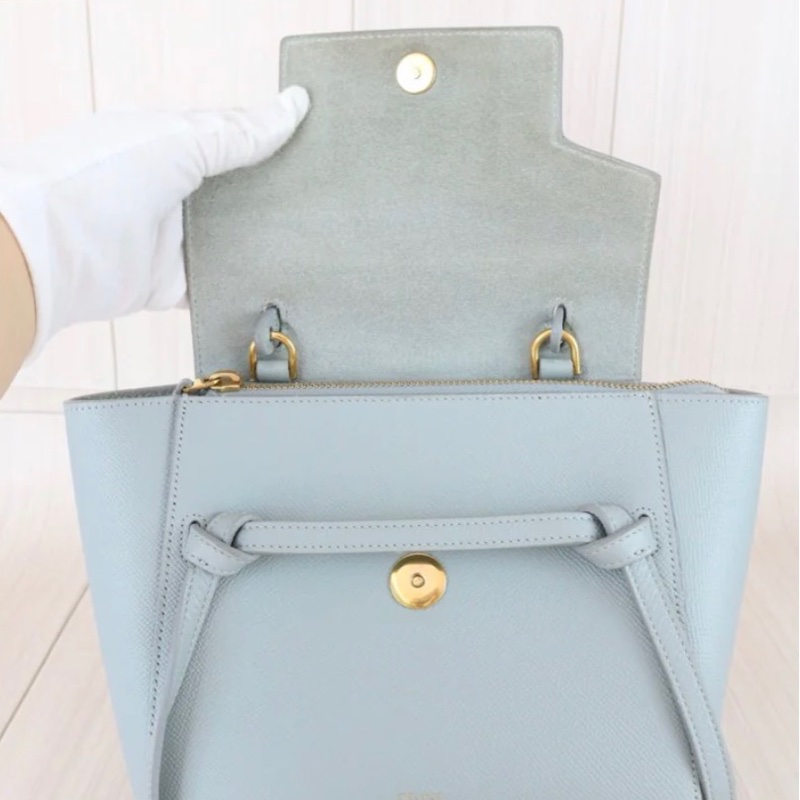 「JL精品代購」9新 Celine 淺藍鯰魚包Belt Nano-11