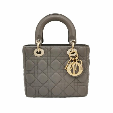 Dior Lady Dior戴妃包小羊皮藤格紋字母Logo吊飾手提包