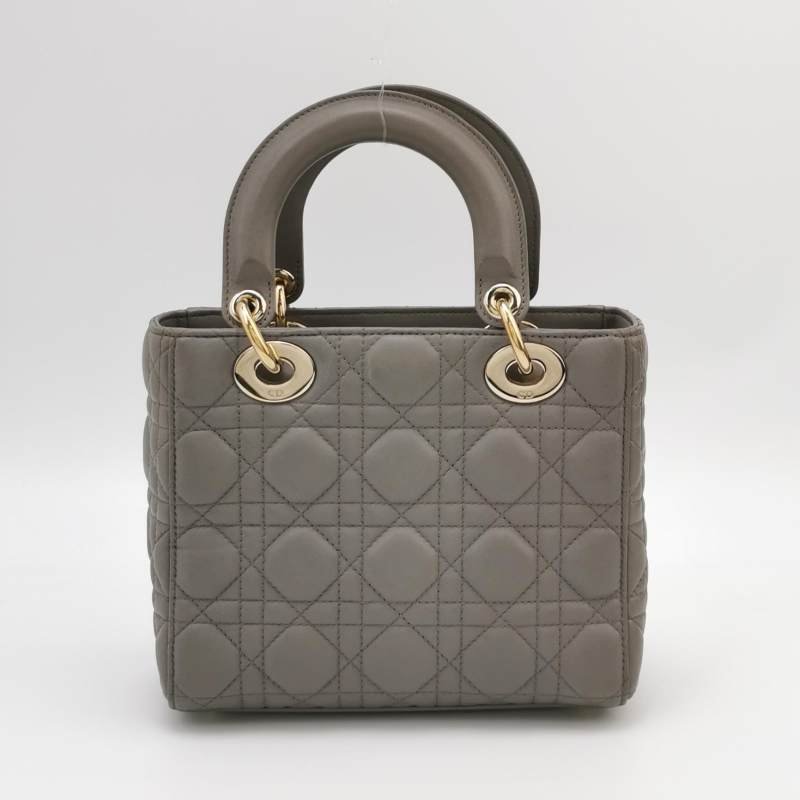 Dior Lady Dior戴妃包小羊皮藤格紋字母Logo吊飾手提包-4