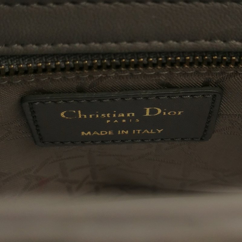 Dior Lady Dior戴妃包小羊皮藤格紋字母Logo吊飾手提包-7