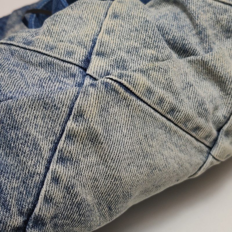 Chanel 22Bag牛仔褲拼色字母Logo雙肩包-12