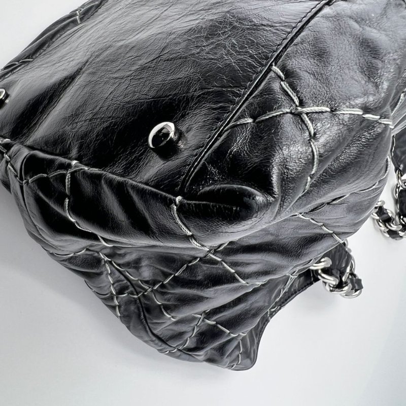 CHANEL 明線菱格紋大號手拿包-8