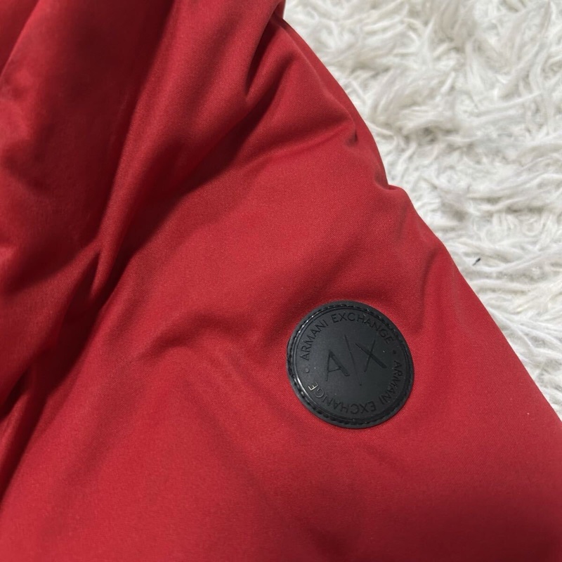 真品ARMANI EXCHANGE 亞曼尼 A|X 極品羽絨服 壓花 紅黑配色-3