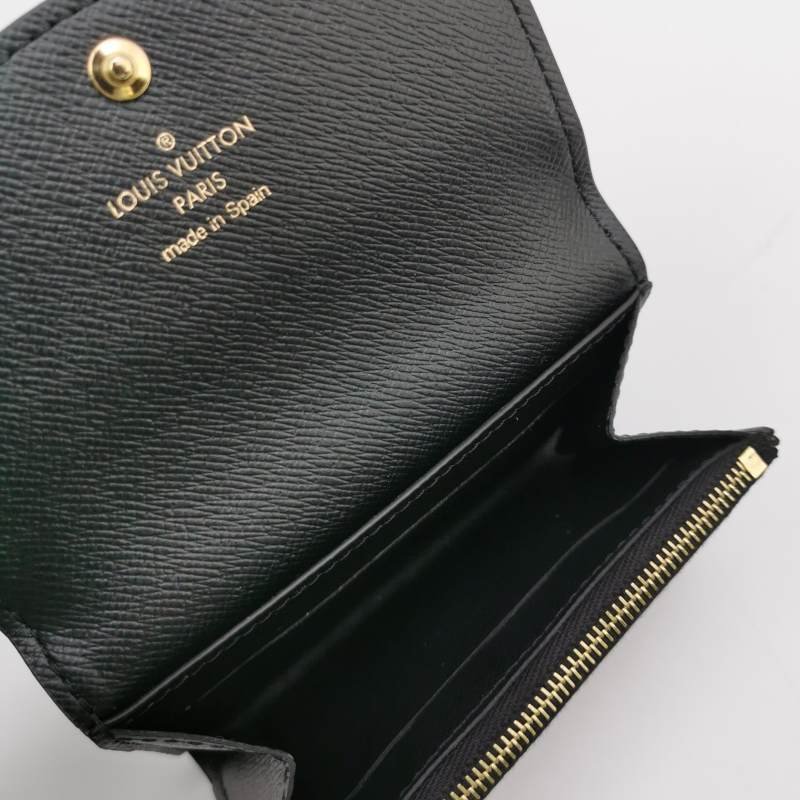 Louis Vuitton (LV)Rosalie牛皮拼色Monogram印花按扣卡包晶片款-5