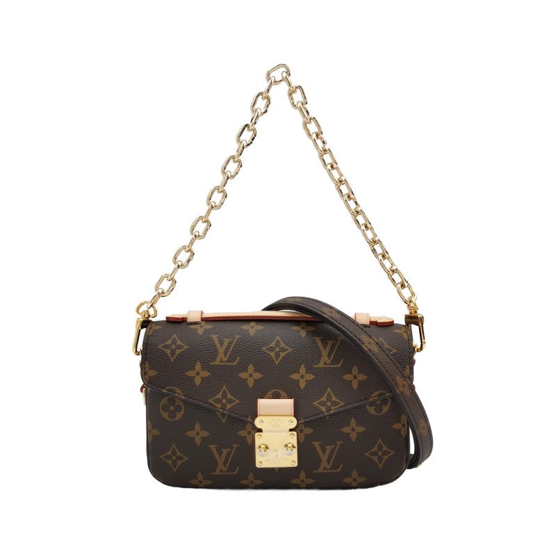 Louis Vuitton (LV) Pochette Metis East West植革老花肩包晶片款-0