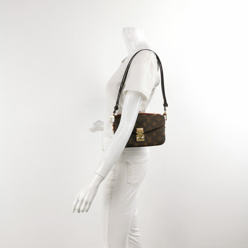 Louis Vuitton (LV) Pochette Metis East West植革老花肩包晶片款-1