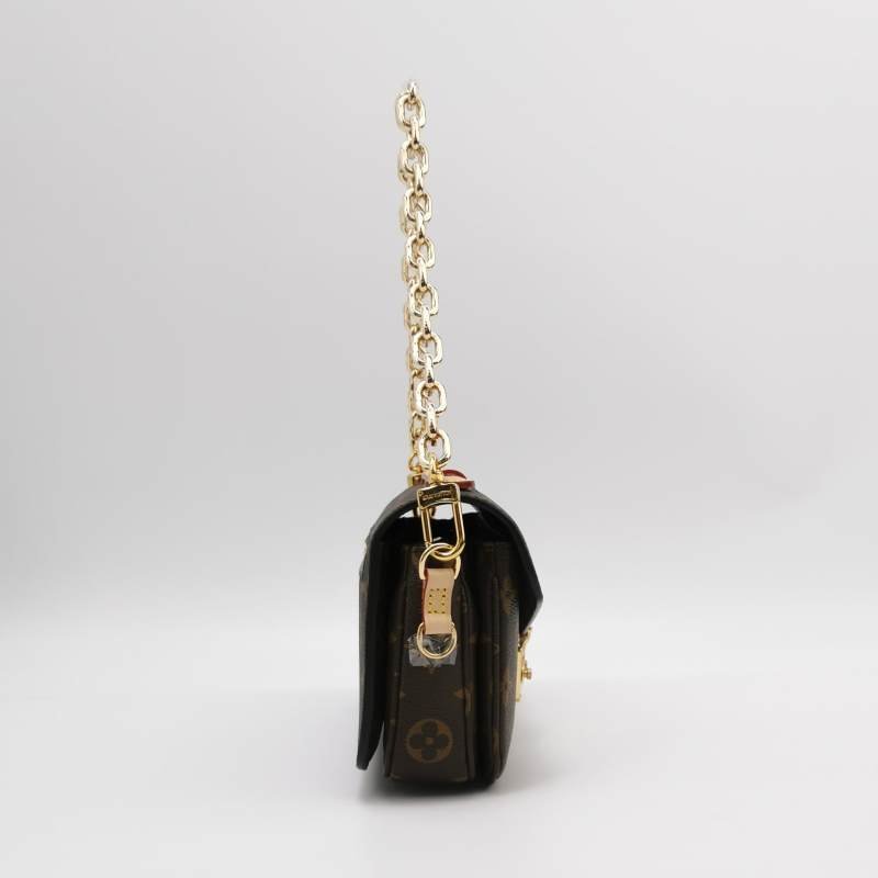 Louis Vuitton (LV) Pochette Metis East West植革老花肩包晶片款-3