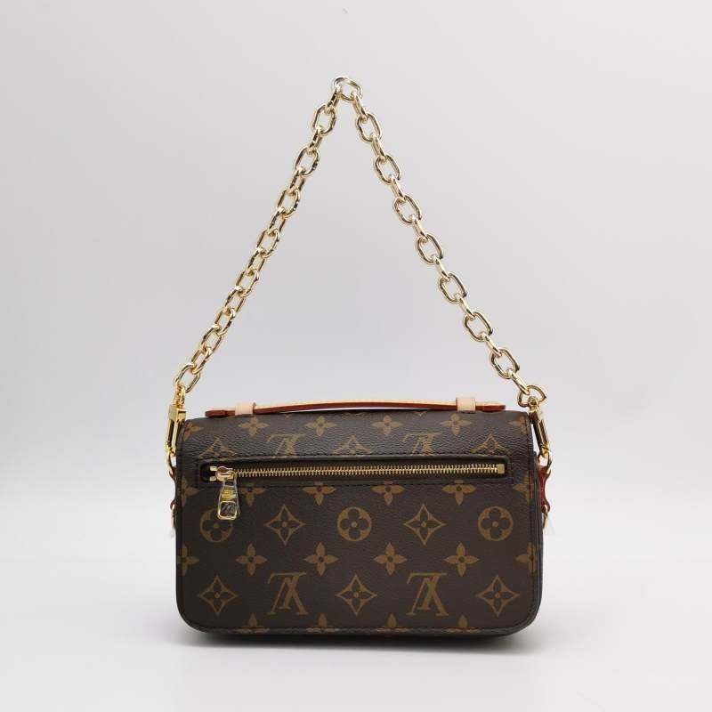 Louis Vuitton (LV) Pochette Metis East West植革老花肩包晶片款-4