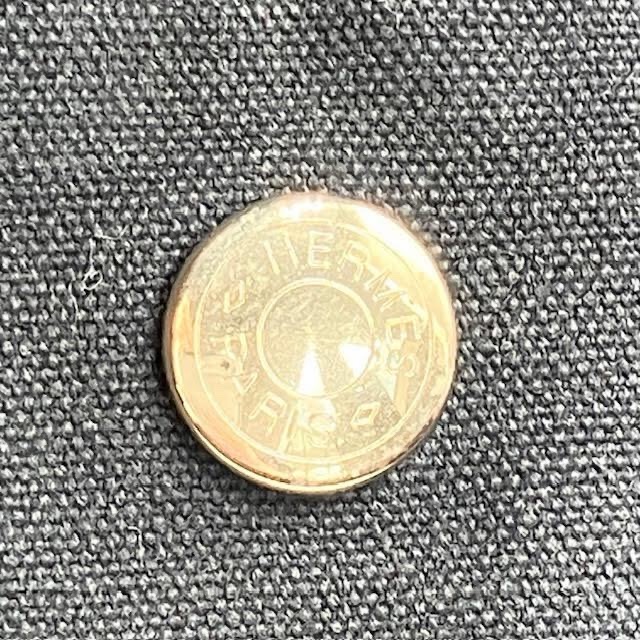 真品 愛馬仕 Hermes 托特包 Foul Tou MM 海軍藍帶棕色條紋-5