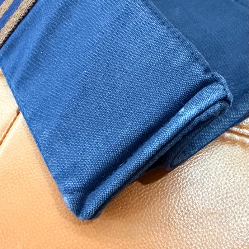 真品 愛馬仕 Hermès 托特包 Foul Tou MM 海軍藍帶棕色條紋-21