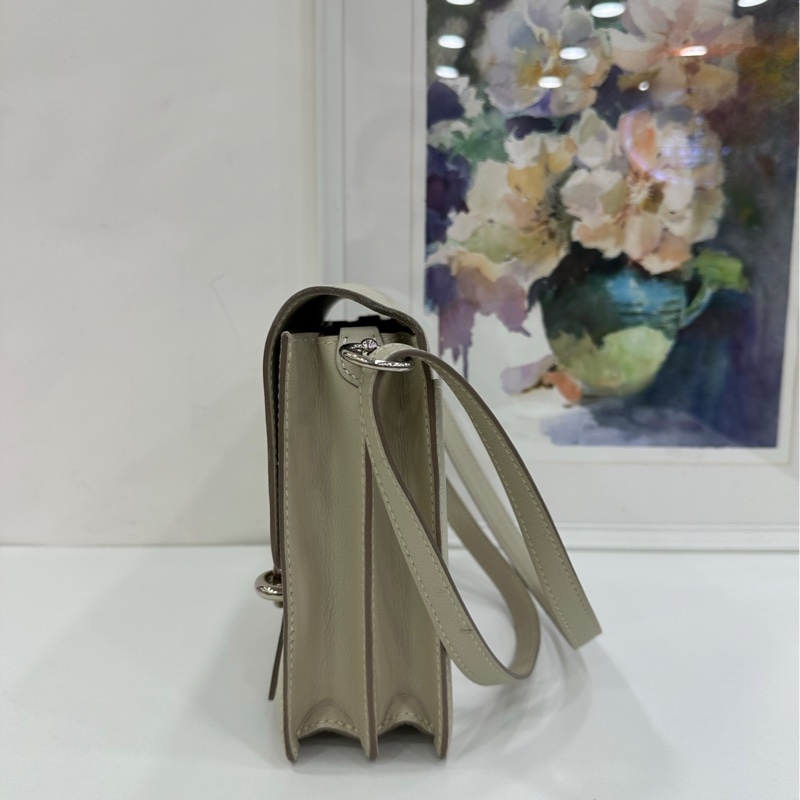 Hermes 愛馬仕豬鼻子23 roulis23 冰河白銀扣 D刻 有購證-4