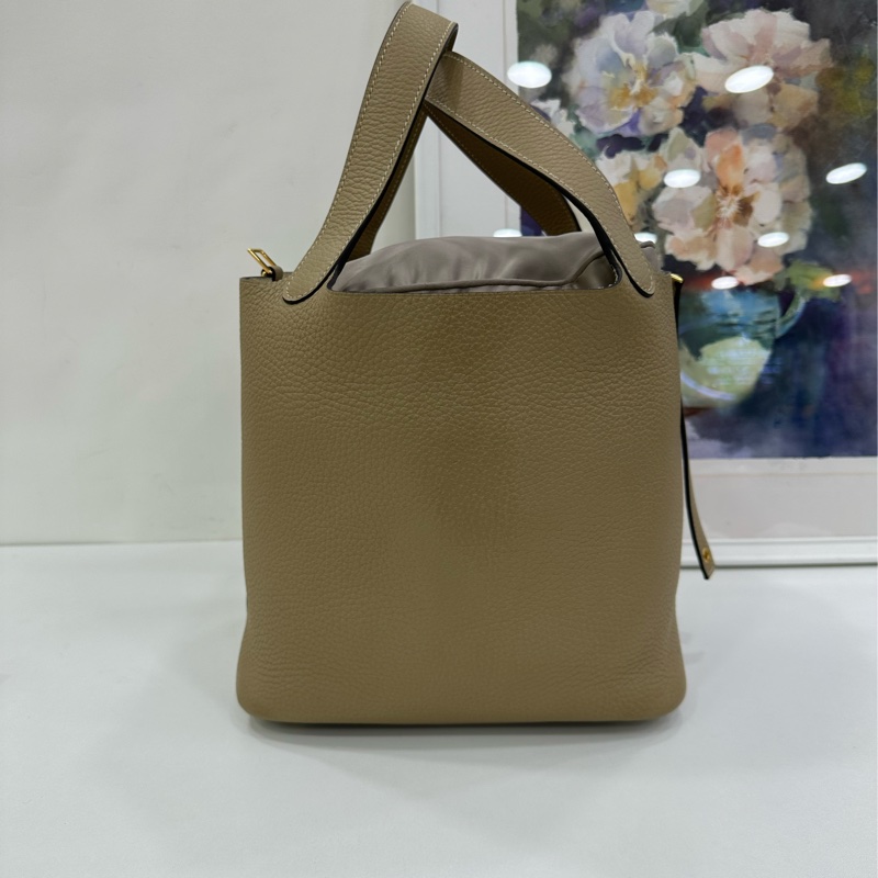 Hermes 愛馬仕 picotin22 風衣灰銀扣菜籃22 閒置有購證-4