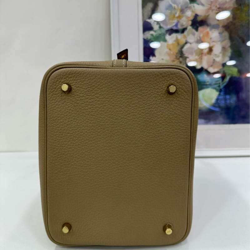 Hermes 愛馬仕 picotin22 風衣灰銀扣菜籃22 閒置有購證-5