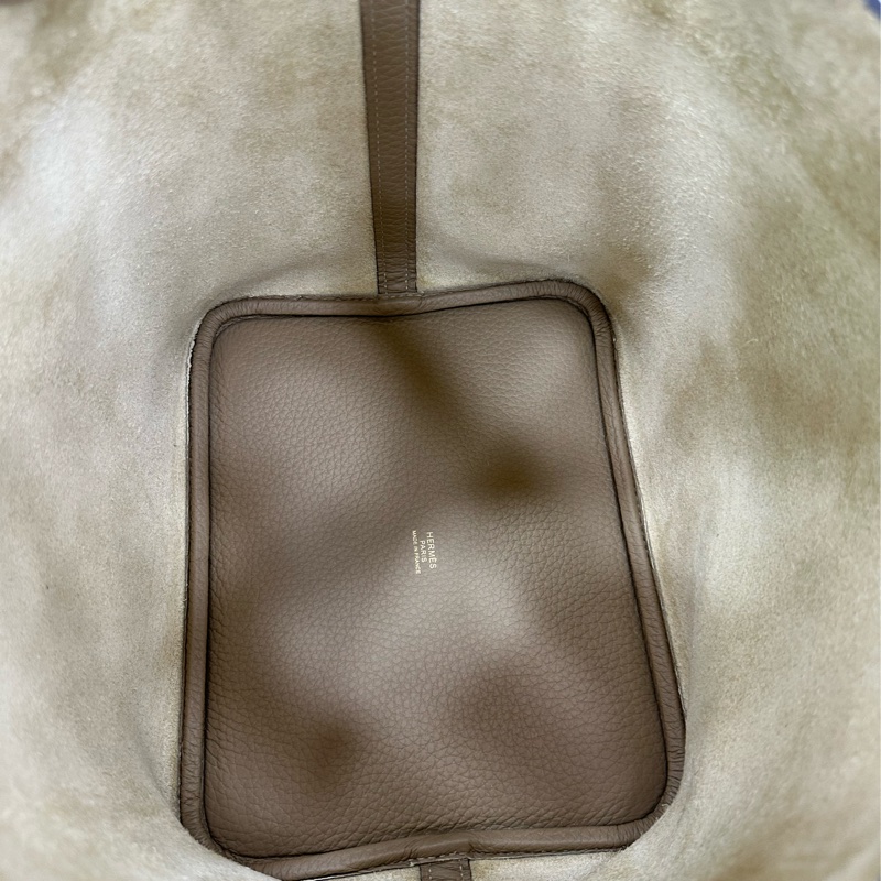 Hermes 愛馬仕 picotin22 風衣灰銀扣菜籃22 閒置有購證-8