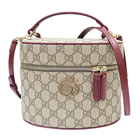 波爾多色 GG Supreme帆布 Ancora 肩背包【GUCCI 古馳】 814216