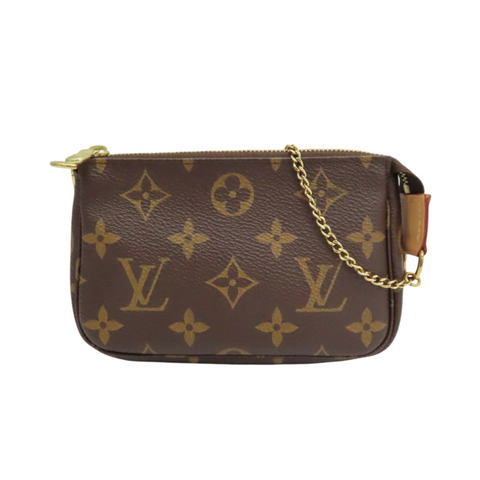 棕色 原花帆布 Mini Pochette Accessoires 手提包【LOUIS VUITTON LV 路易威登】 M58009