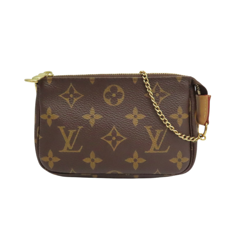 棕色 原花帆布 Mini Pochette Accessoires 手提包【LOUIS VUITTON LV 路易威登】 M58009-0