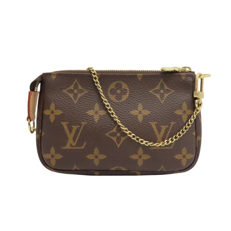 棕色 原花帆布 Mini Pochette Accessoires 手提包【LOUIS VUITTON LV 路易威登】 M58009-1