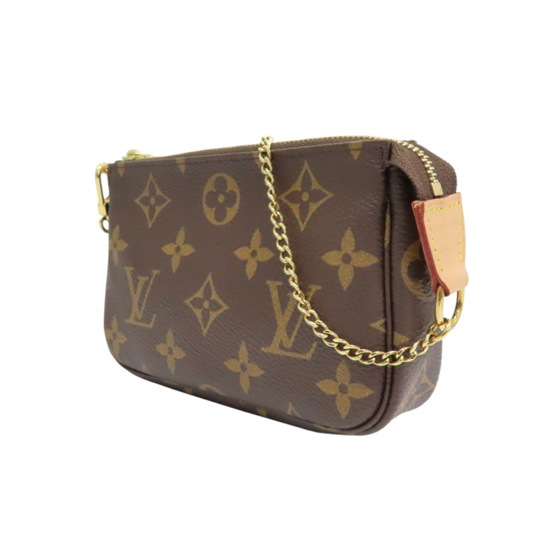 棕色 原花帆布 Mini Pochette Accessoires 手提包【LOUIS VUITTON LV 路易威登】 M58009-2