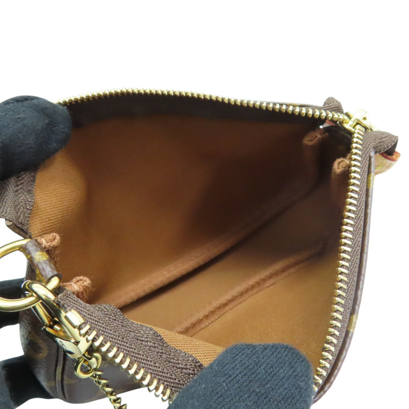 棕色 原花帆布 Mini Pochette Accessoires 手提包【LOUIS VUITTON LV 路易威登】 M58009-4