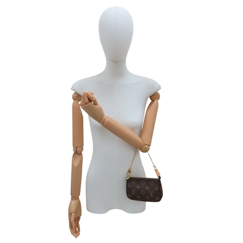 棕色 原花帆布 Mini Pochette Accessoires 手提包【LOUIS VUITTON LV 路易威登】 M58009-7