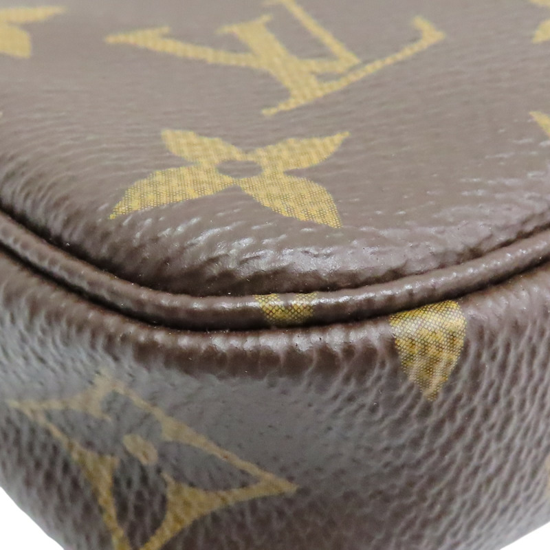 棕色 原花帆布 Mini Pochette Accessoires 手提包【LOUIS VUITTON LV 路易威登】 M58009-8