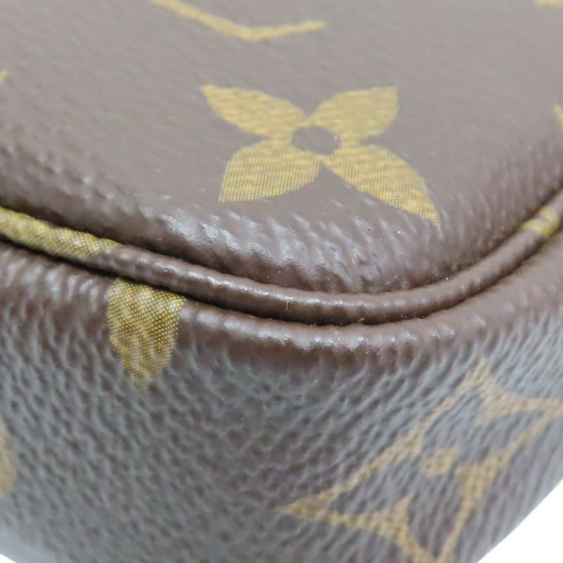 棕色 原花帆布 Mini Pochette Accessoires 手提包【LOUIS VUITTON LV 路易威登】 M58009-9