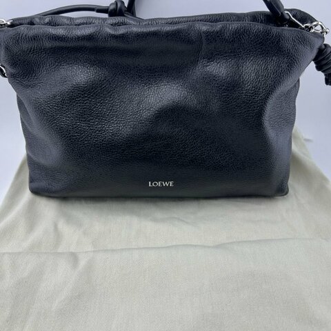 LOEWE 黑色粒面皮革手提斜挎包