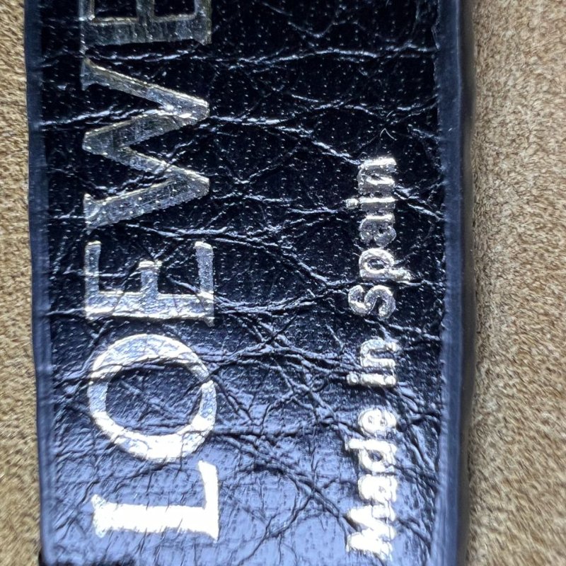 LOEWE 黑色粒面皮革手提斜挎包-3