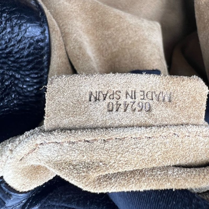 LOEWE 黑色粒面皮革手提斜挎包-7