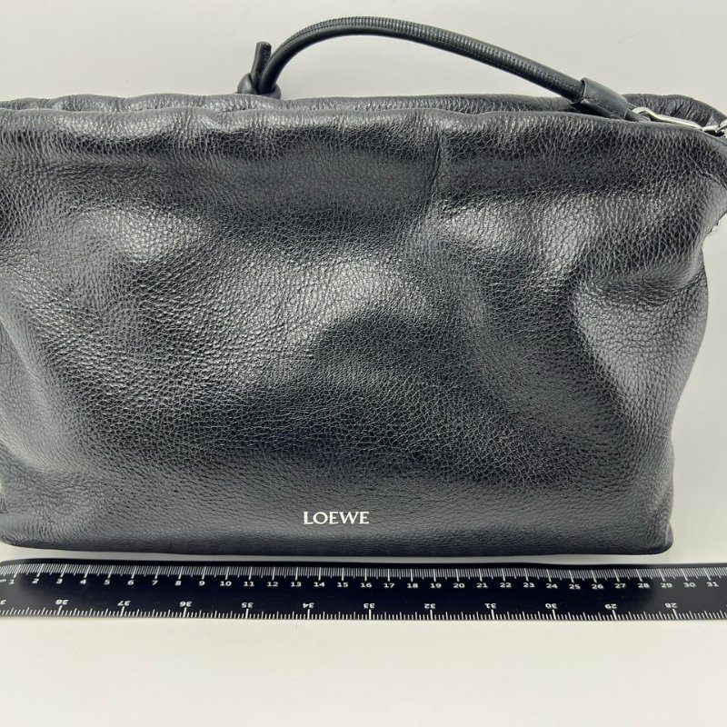 LOEWE 黑色粒面皮革手提斜挎包-8