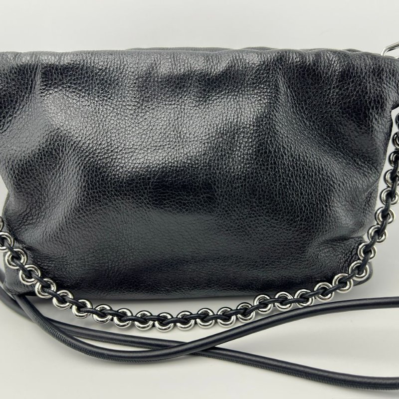 LOEWE 黑色粒面皮革手提斜挎包-9