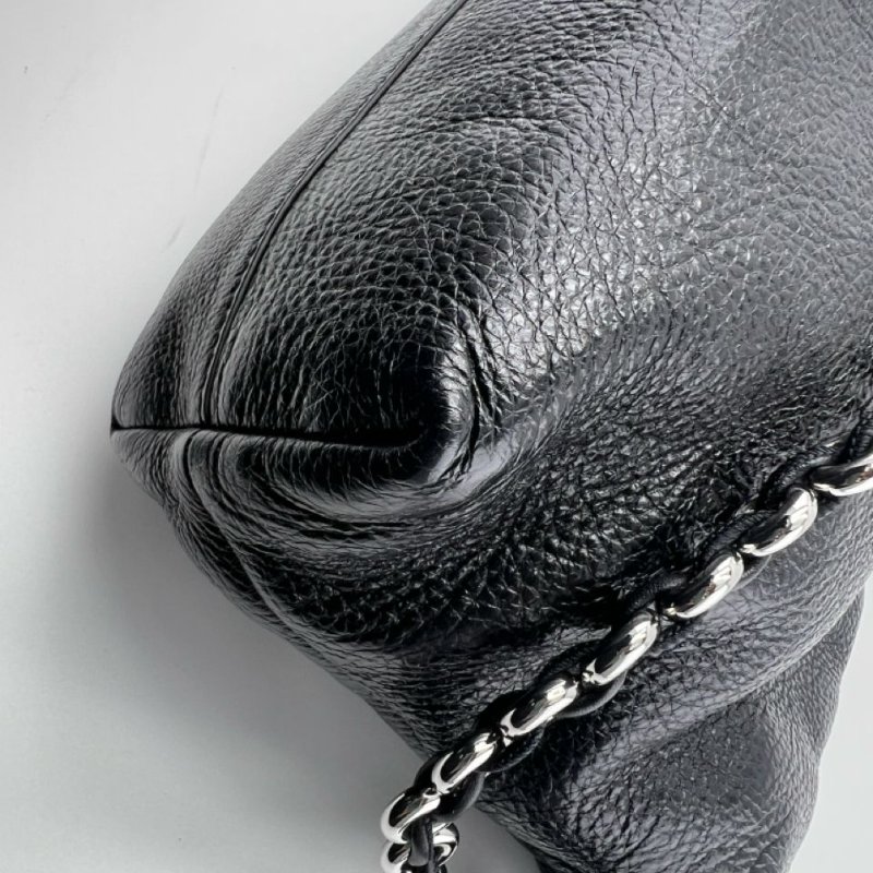 LOEWE 黑色粒面皮革手提斜挎包-11