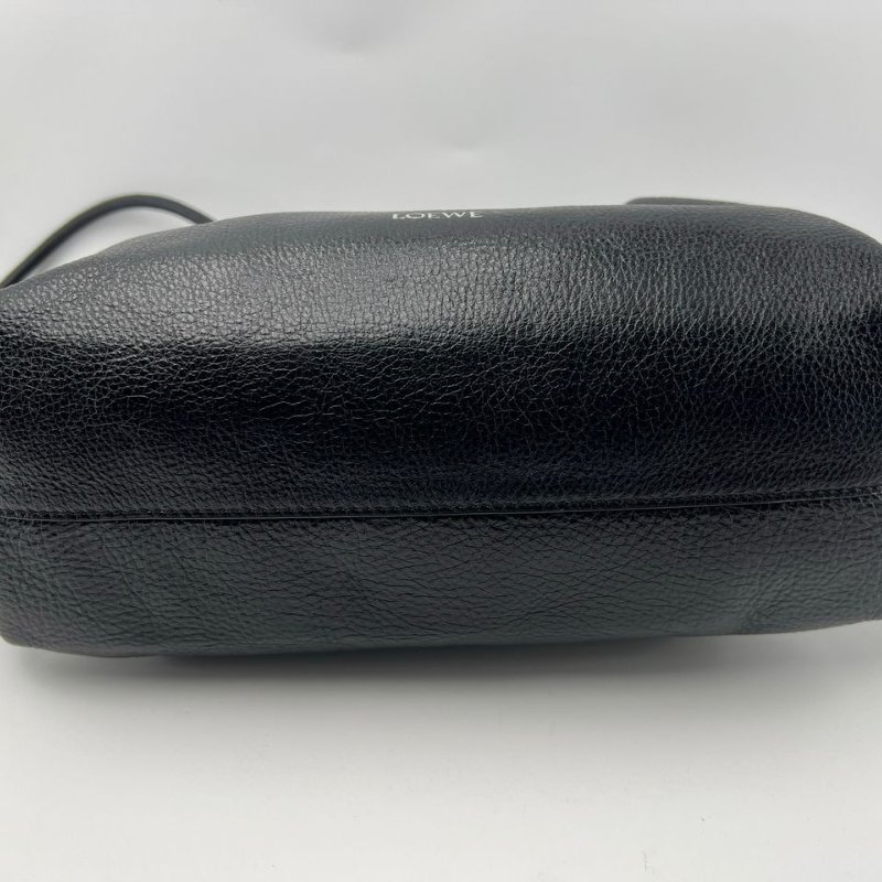 LOEWE 黑色粒面皮革手提斜挎包-13