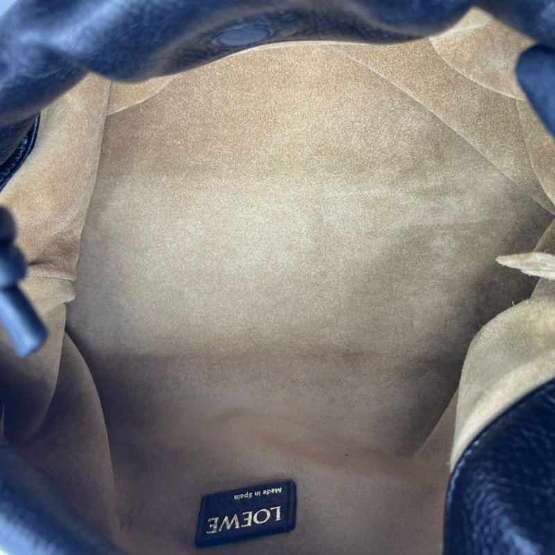 LOEWE 黑色粒面皮革手提斜挎包-15