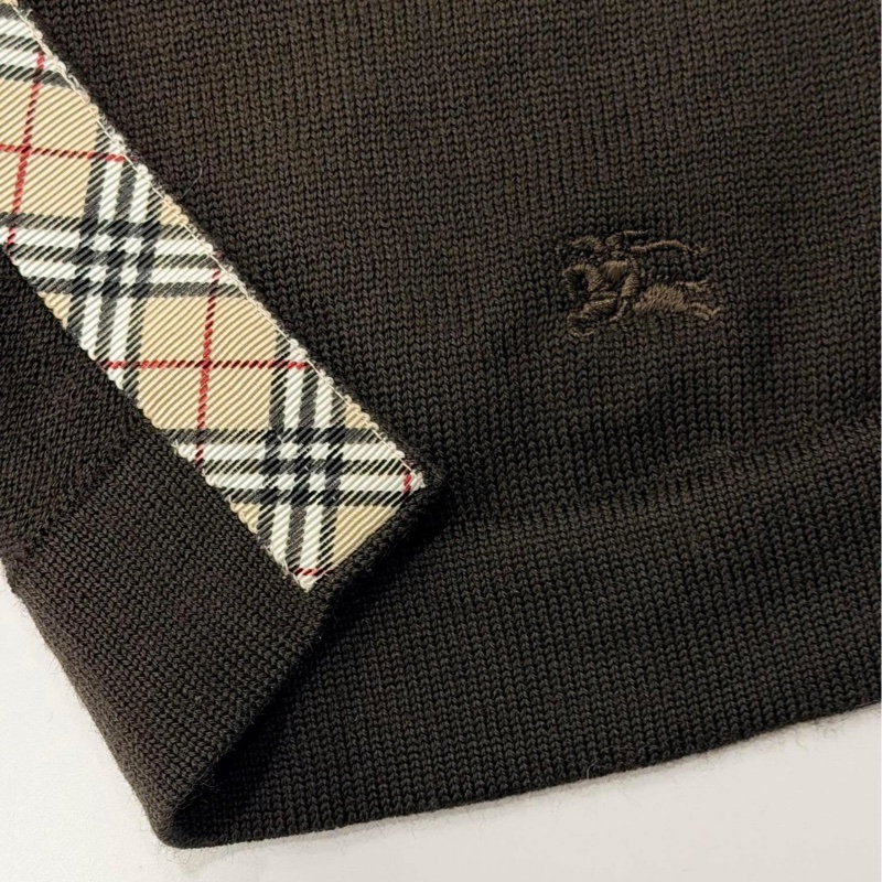 BURBERRY 倫敦 經典格紋毛料戰馬開襟外套 深棕色-3