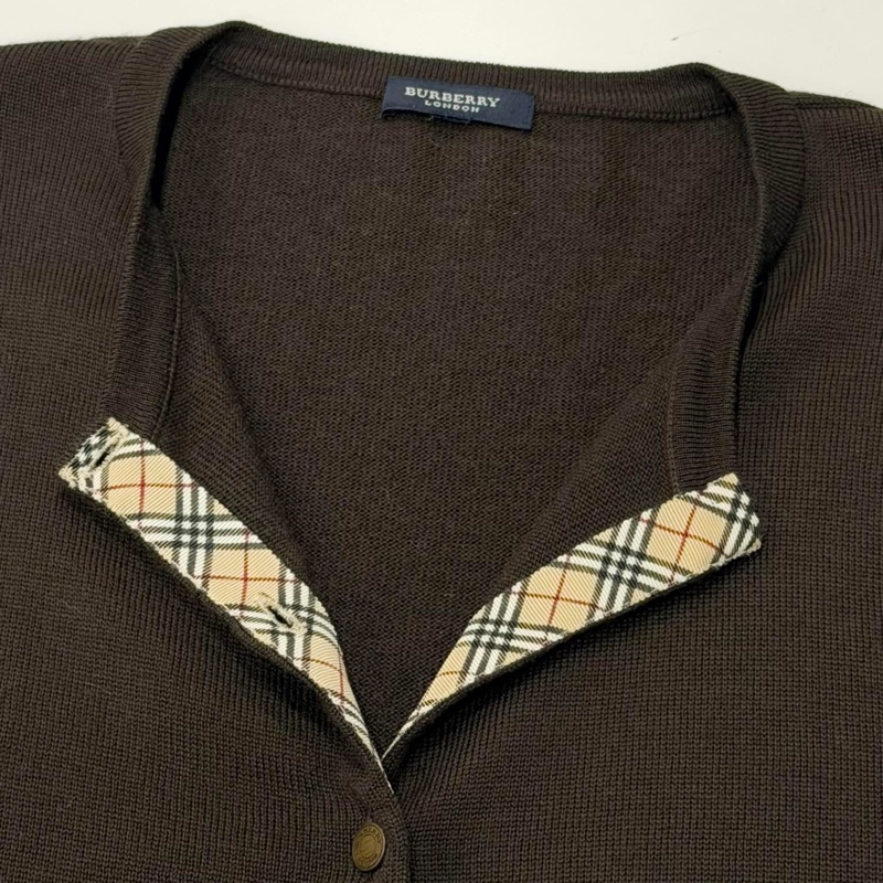 BURBERRY 倫敦 經典格紋毛料戰馬開襟外套 深棕色-8