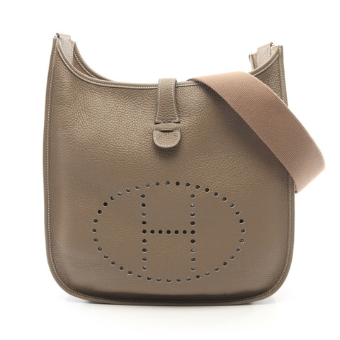 愛馬仕 Evelyne 3 III GM 肩挎包，Clemence 皮革，灰色，SHW，二手 Z