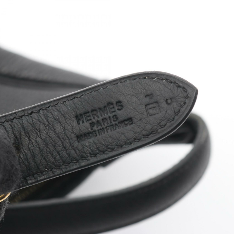 愛馬仕 Trim 31 肩背包,Clemence 皮革,黑色,金色五金,二手,女士款-3