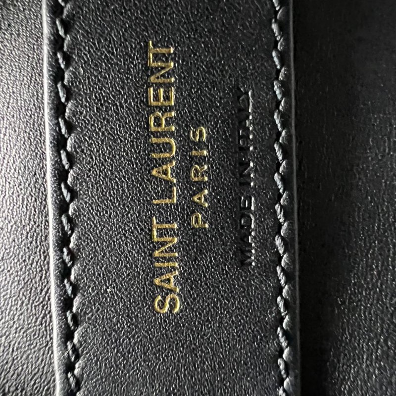 Saint Laurent 黑色粒面皮革水桶包-2