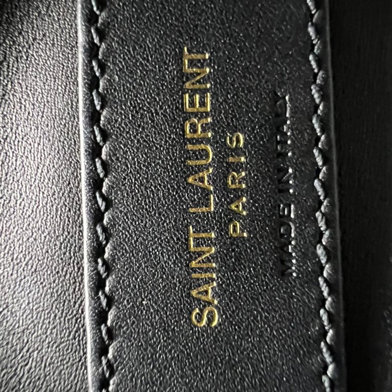 Saint Laurent 黑色粒面皮革水桶包-4