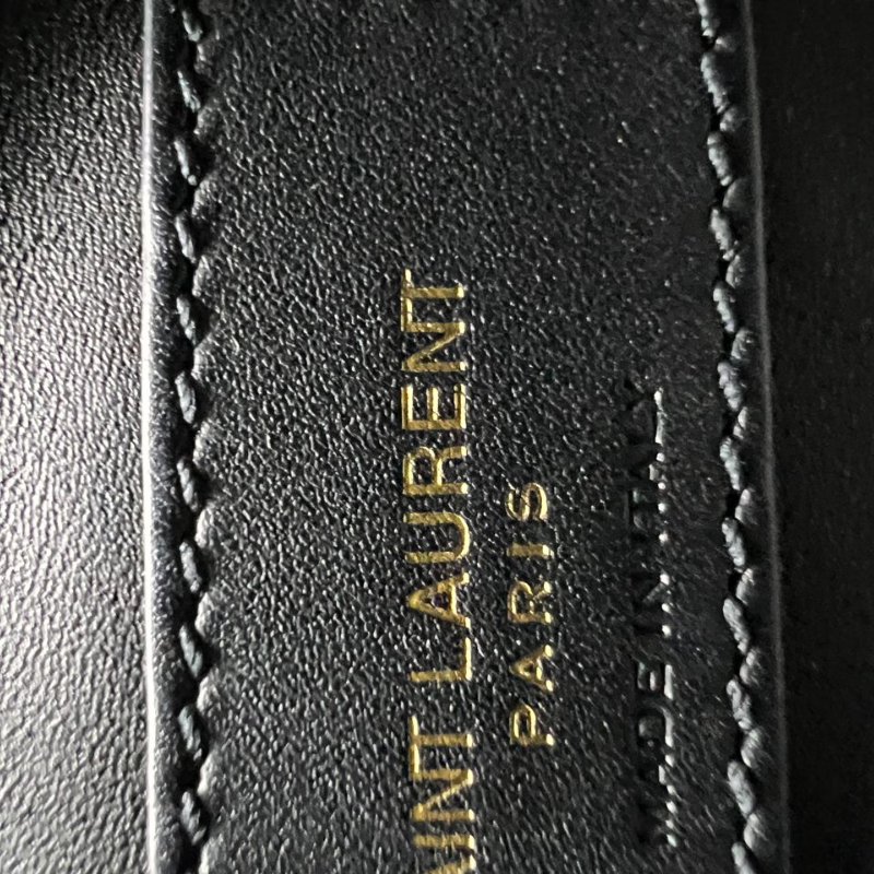 Saint Laurent 黑色粒面皮革水桶包-7