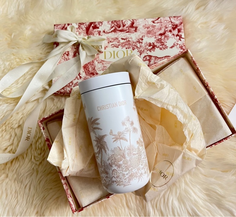Dior 迪奧 Toile de Jouy Palms 法式印花 圖騰 不鏽鋼水杯 保溫杯 隨行杯-0