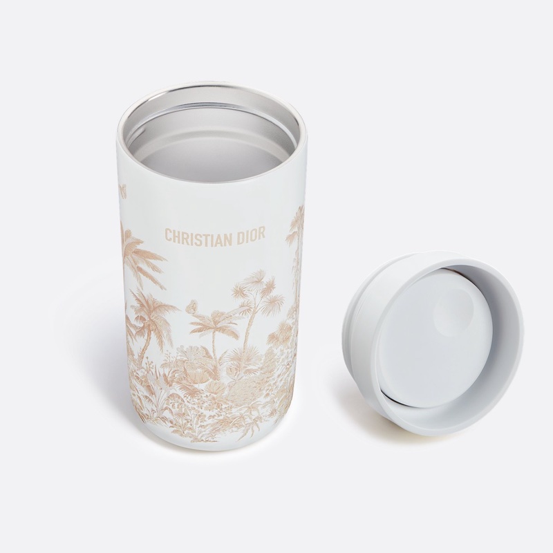 Dior 迪奧 Toile de Jouy Palms 法式印花 圖騰 不鏽鋼水杯 保溫杯 隨行杯-5